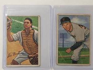 Lot of 2 1952 Bowman Howie Pollet No. 83, Wes Westrum No. 74