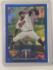 Simeon Woods Richardson Rookie 2023 Topps Chrome Blue Refractor No. 173, Numbered 4150