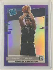 Anthony Edwards Rated Rookie 2020-21 Panini Donruss Optic Purple Holo No. 151
