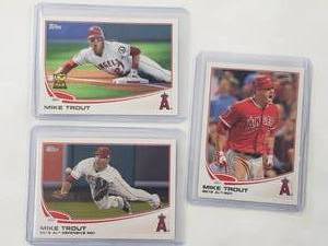 Lot of 3 2013 Mike Trout Topps 2012 AL ROY No. 338, All Star Rookie Cup No. 27, 2012 AL Defensive ROY No. 536