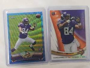 Lot of 2 Cordarrelle Patterson Rookie Refractors Topps Platinum No. 143, Topps Chrome No. 19