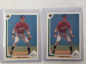 Lot of 2 Chipper Jones Rookie Cards Top Prospect 91 No. 55