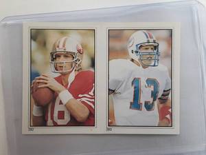 Joe Montana & Dan Marino 1985 Topps Rookie Stickers