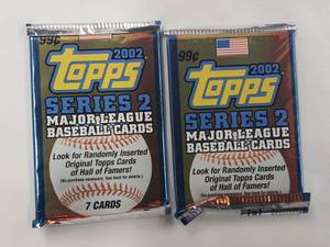 Lot of 2 Packs of 2002 Topps Series 2 - Maybe a Joe Mauer Rookie