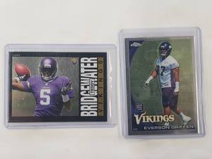 Lot of 2 Rookie Cards Everson Griffin Topps Chrome No. C134, Tedde Bridgewater Topps No. 6