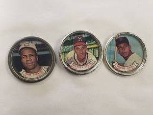 Lot of 3 Topps Coins Frank Robinson 37, Orlando Cepeda 63, Warren Spahn 88