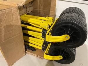 GICOOL Black & Yellow Collapsible Folding Wagon with Big Wheels and Brakes
