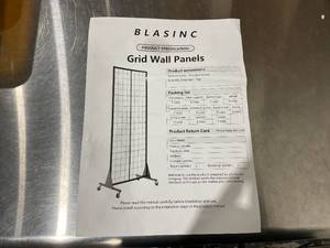 Blasinc Black Gridwall Panel Rolling Display Stand