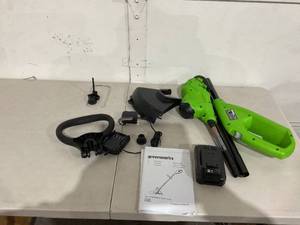 Greenworks 24V 10 Cordless Battery String Trimmer with 2.0 Ah USB Battery & Charger