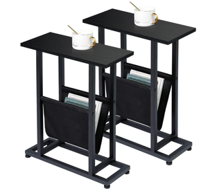 SET OF 2 - LAKEMID Narrow Side Table - Black