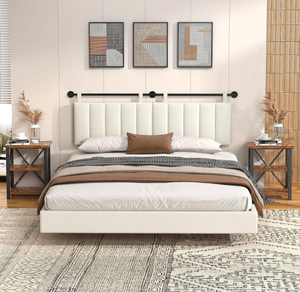 BSHOMGI Wall Mounted Headboard Adjustable King - Headboards Only - Velvet Beige