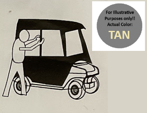 2 Person Golf Cart Enclosure - Tan