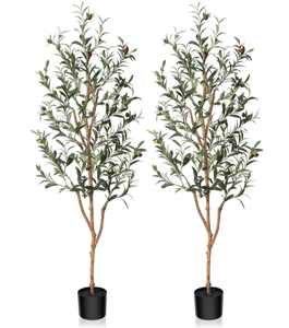 SET OF 2 - Kazeila Artificial Olive Tree 5FT Tall