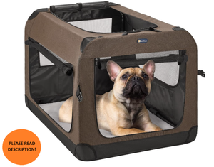 Veehoo Folding Soft Dog Crate - Brown