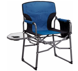 MaiuFun Folding Camping Chair with Side Table - Blue