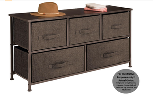 mDesign 5 Drawer Storge Dresser - Multi Colored, See Photos