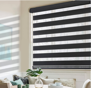 MYshade Roller Shades Zebra Blinds - Black