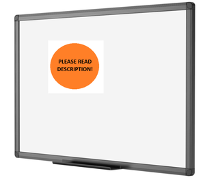 VIZ-PRO Magnetic Dry Erase White Board - Black Aluminium Frame