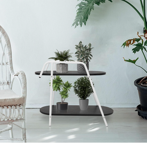 fusehome 2-Tier Tea Side Table - BlackWhite
