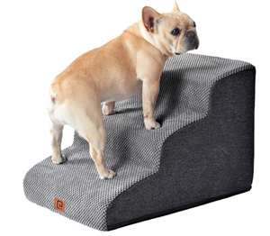EHEYCIGA Curved Dog Stairs for Small Dogs - Grey