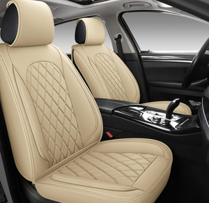 LINGVIDO Waterproof Faux Leather Automotive Seats Covers - Front Deats - Beige