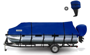 KING BIRD Heavy Duty Pontoon Boat Cover - Royal Blue