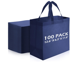 100 Pieces Reusable Tote Bags - Navy Blue