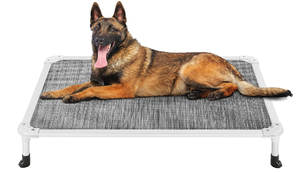 Veehoo Chew Proof Elevated Dog Bed - Black Silver