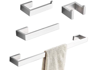 4Pcs Bathroom Hardware Accessory Set Brushed Nickel