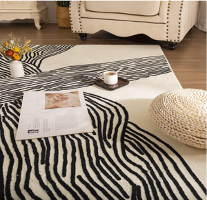 YIHOUSE 69 Ft Area Rug - BlackWhite