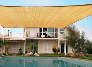 Quictent 24X24FT Large Oversized Square Sun Shade Sail Canopy - Sand