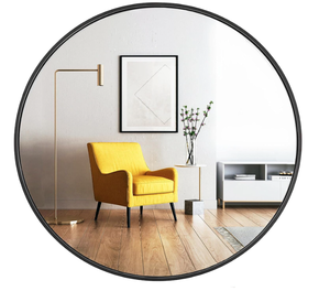 oruii 24 inch Black Round Wall Mounted Mirror