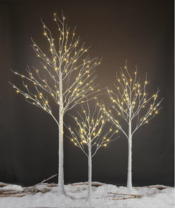 LIGHTSHARE 4 feet 6 feet and 8 Feet Birch Tree,Warm White