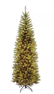 National Tree Company 6.5ft Kingswood Fir Pencil Artificial Christmas Tree with Clear Lights