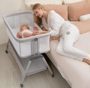 ANGELBLISS Baby Bassinet Bedside Sleeper - beige