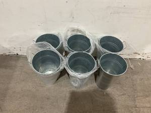 SET OF 6 - 12 Tall Metal Vases - 7.5 diameter