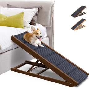 PATHOSIO PETS Dog Ramp - WalnutGrey