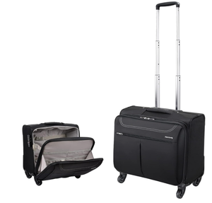 Hanke 16 Inch Softside Carry On Suitcase with Wheels - Black
