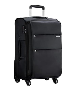 Hanke 28 Softside Expandable Checked In Suitcase with Spinner Wheels - Black