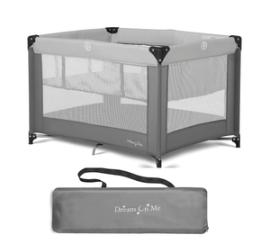 Dream On Me Zazzy Portable Playard with Bassinet in Grey