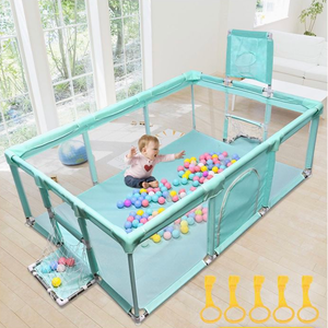 GOLDGE - Extra large  Baby Playpen - Aqua