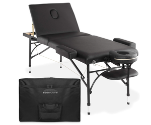 Saloniture Professional Portable Lightweight Tri-Fold Massage Table with Aluminum Legs