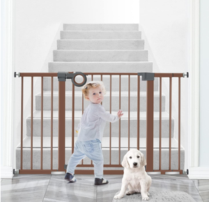 Yacul Baby Gate for Stairs - Brown