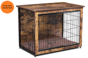 EADUNBOM Dog Crate Furniture - Rustic Wood