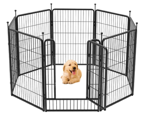 FXW Rollick Dog Playpen - 8 Panels - Black