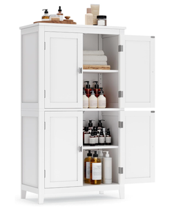 VASAGLE Bathroom Floor Storage Cabinet - White