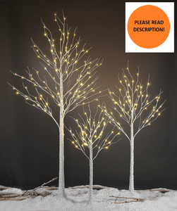 LIGHTSHARE 4 feet 6 feet and 8 Feet Birch Tree,Warm White