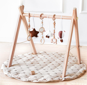 Wooden Baby Play Gym with Mat