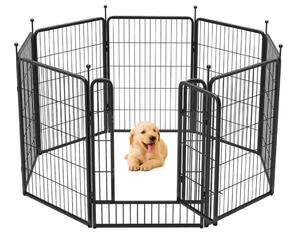 FXW Rollick Dog Playpen - 8 Panels - Black