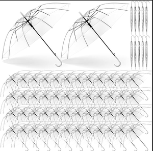 60 Pack Clear Wedding Umbrellas